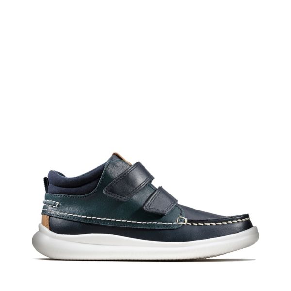 Clarks Boys Cloud Tuktu Kid Casual Shoes Navy | CA-5489017